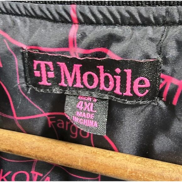 T Mobile Jacket Size 4X Black Pink Bomber Full Zip Varsity Employee Merch - Picture 3 of 10